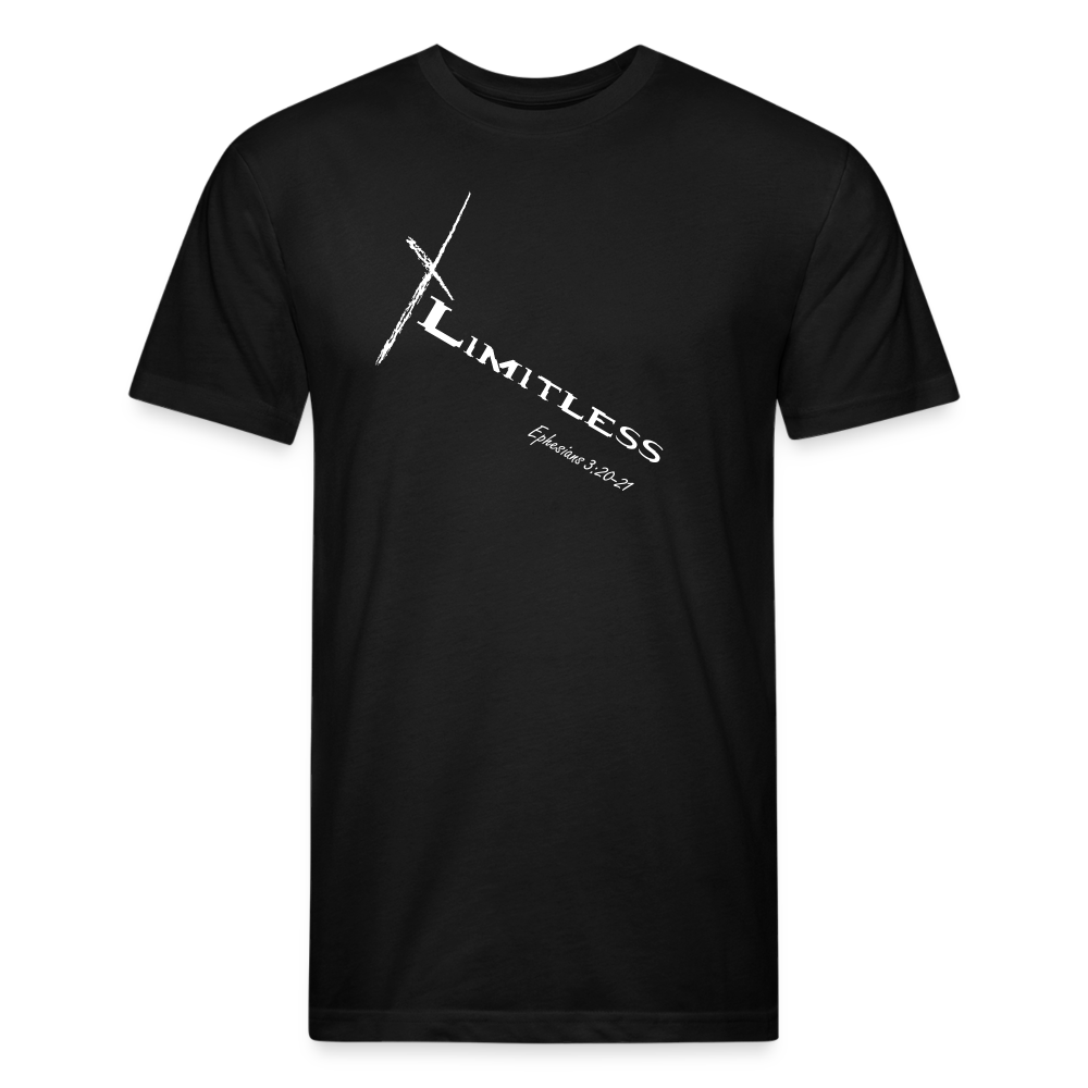 Limitless Fitted Cotton/Poly T-Shirt by Next Level - Custom White design - black