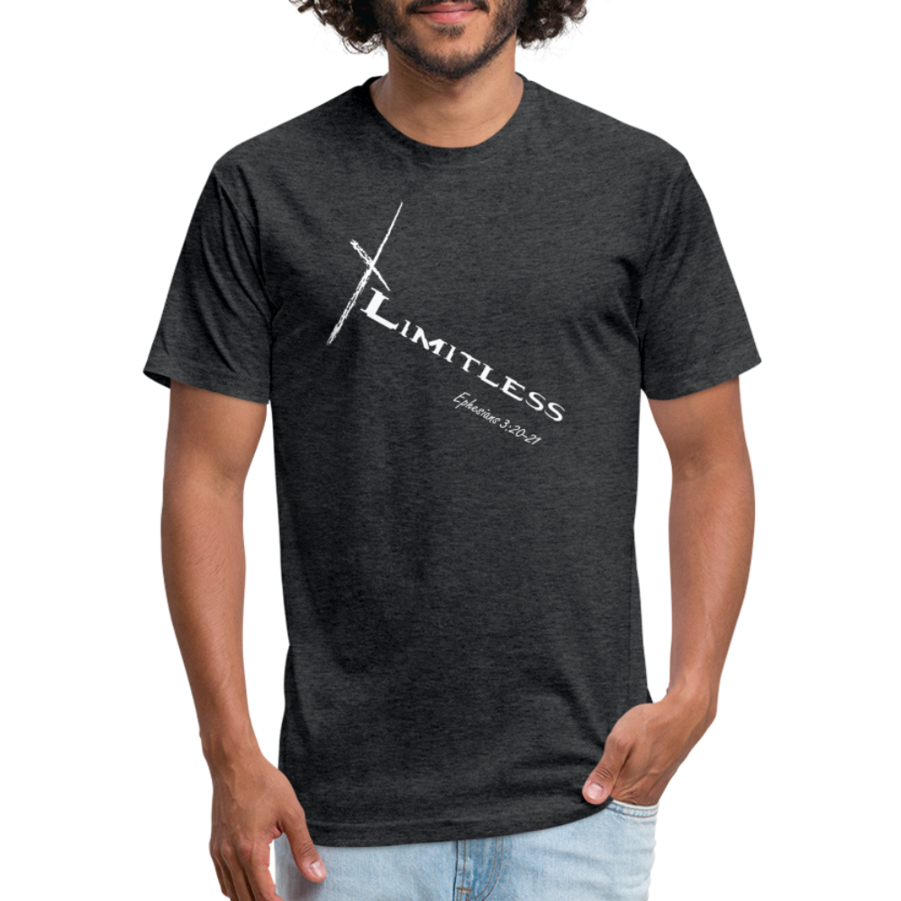 Limitless Fitted Cotton/Poly T-Shirt by Next Level - Custom White design - heather black