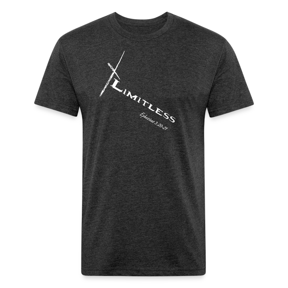 Limitless Fitted Cotton/Poly T-Shirt by Next Level - Custom White design - heather black