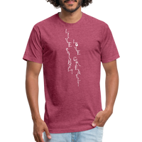 Live Simply Fitted Cotton T-Shirt - Custom White Design - heather burgundy