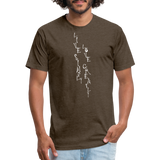Live Simply Fitted Cotton T-Shirt - Custom White Design - heather espresso